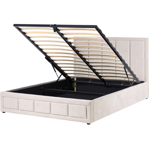 Beliani Ottoman Bed Fabric QUIBERON 160 x 200 cm (EU King Size) Taupe Beliani Ottoman Bed Fabric QUIBERON 160 x 200 cm (EU King Size) Taupe