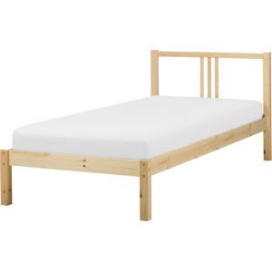 Beliani Pine Wood Single Bed - Scandinavian Minimalist Style - 97x209x80 cm Beliani Pine Wood Single Bed - Scandinavian Minimalist Style - 97x209x80 cm