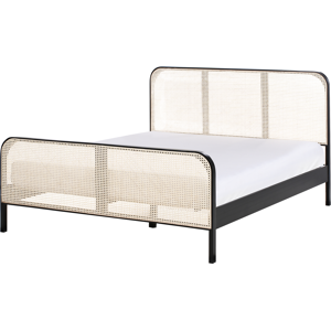 Beliani Bed Pine Wood GONFARON 160 x 200 cm (EU King Size) Black Beliani Bed Pine Wood GONFARON 160 x 200 cm (EU King Size) Black