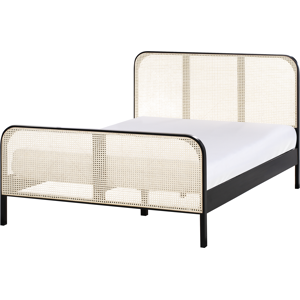 Beliani Bed Pine Wood GONFARON 140 x 200 cm (EU Double) Black Beliani Bed Pine Wood GONFARON 140 x 200 cm (EU Double) Black