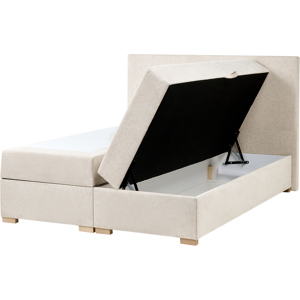 Beliani Divan Bed with Storage Fabric MAJOR 140 x 200 cm (EU Double) Light Beige Beliani Divan Bed with Storage Fabric MAJOR 140 x 200 cm (EU Double) Light Beige