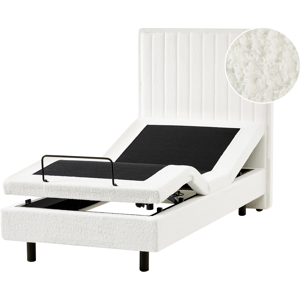 Beliani Adjustable Bed Boucle DUKE II 90 x 200 cm (EU Single) Off-White Beliani Adjustable Bed Boucle DUKE II 90 x 200 cm (EU Single) Off-White