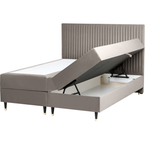 Beliani Divan Bed with Storage Velvet DAME 160 x 200 cm (EU King Size) Taupe Beliani Divan Bed with Storage Velvet DAME 160 x 200 cm (EU King Size) Taupe