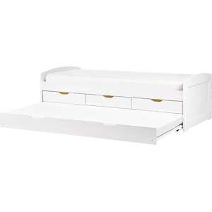 Beliani Trundle Bed Pine Wood PETIVILLE 90 x 200 cm (EU Single) White Beliani Trundle Bed Pine Wood PETIVILLE 90 x 200 cm (EU Single) White
