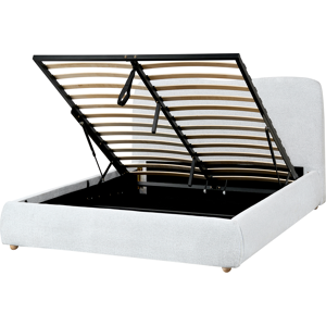 Beliani Ottoman Bed Fabric BLAGNAC 140 x 200 cm (EU Double) Light Grey Beliani Ottoman Bed Fabric BLAGNAC 140 x 200 cm (EU Double) Light Grey