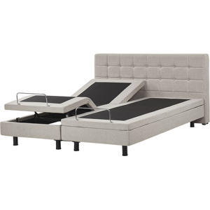 Beliani Adjustable Bed Fabric DUKE 180 x 200 cm (EU Super King) Beige Beliani Adjustable Bed Fabric DUKE 180 x 200 cm (EU Super King) Beige