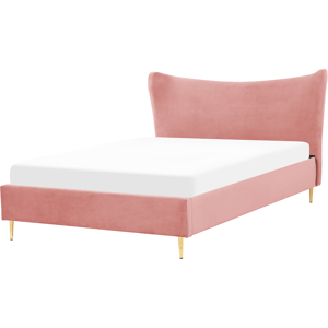 Beliani King Size Bed Pink Velvet - CHALEIX - Modern Glam Style Bedroom Beliani King Size Bed Pink Velvet - CHALEIX - Modern Glam Style Bedroom