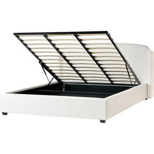 Beliani Ottoman Bed Fabric BERNAY 180 x 200 cm (EU Super King) Off-White Beliani Ottoman Bed Fabric BERNAY 180 x 200 cm (EU Super King) Off-White