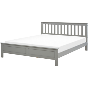 Beliani Bed Frame Grey Pine Wood King Size - Bed Frame Beliani Bed Frame Grey Pine Wood King Size - Bed Frame
