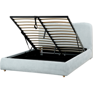 Beliani Ottoman Bed Fabric BLAGNAC 140 x 200 cm (EU Double) Light Blue Beliani Ottoman Bed Fabric BLAGNAC 140 x 200 cm (EU Double) Light Blue