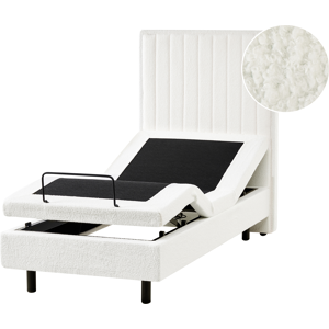 Beliani Adjustable Bed Boucle DUKE II 80 x 200 cm (EU Small Single) Off-White Beliani Adjustable Bed Boucle DUKE II 80 x 200 cm (EU Small Single) Off-White