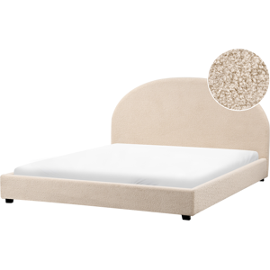 Beliani Bed Boucle VAUCLUSE 180 x 200 cm (EU Super King) Beige Beliani Bed Boucle VAUCLUSE 180 x 200 cm (EU Super King) Beige