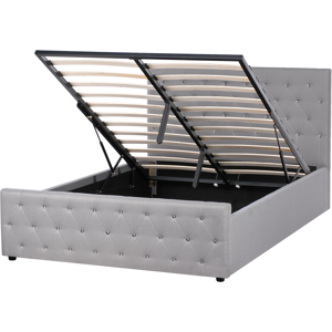 Beliani Ottoman Bed Fabric AMIENS 140 x 200 cm (EU Double) Light Grey Beliani Ottoman Bed Fabric AMIENS 140 x 200 cm (EU Double) Light Grey