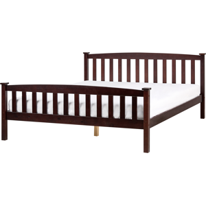 Beliani Bed Pine Wood GIVERNY 160 x 200 cm (EU King Size) Dark Brown Beliani Bed Pine Wood GIVERNY 160 x 200 cm (EU King Size) Dark Brown