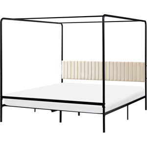 Beliani Four Poster Bed Metal MIRABEAU 180 x 200 cm (EU Super King) Black Beliani Four Poster Bed Metal MIRABEAU 180 x 200 cm (EU Super King) Black