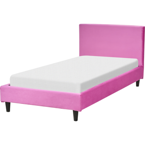 Beliani Fuchsia Pink Velvet Bed - Single, Modern Beliani Fuchsia Pink Velvet Bed - Single, Modern