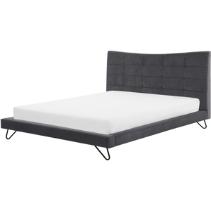 Beliani LANNION Velvet Bed - Super King Grey Beliani LANNION Velvet Bed - Super King Grey