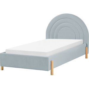 Beliani Bed Light Blue Velvet EU Single Size - Bed Beliani Bed Light Blue Velvet EU Single Size - Bed