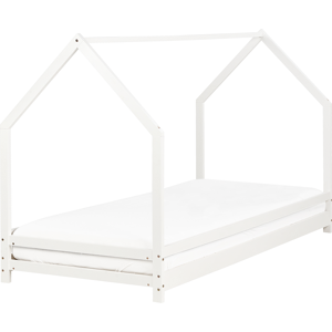 Beliani Kids House Bed White Pine Wood EU Single Size 3ft - Kids Bed Beliani Kids House Bed White Pine Wood EU Single Size 3ft - Kids Bed