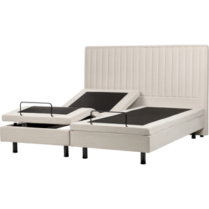Beliani Adjustable Bed Fabric DUKE II 180 x 200 cm (EU Super King) Light Beige Beliani Adjustable Bed Fabric DUKE II 180 x 200 cm (EU Super King) Light Beige