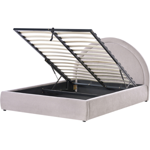 Beliani Ottoman Bed Fabric MOUZON 140 x 200 cm (EU Double) Beige Beliani Ottoman Bed Fabric MOUZON 140 x 200 cm (EU Double) Beige