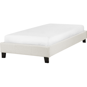Beliani Light Beige Single Bed 90x200cm - Bed Beliani Light Beige Single Bed 90x200cm - Bed