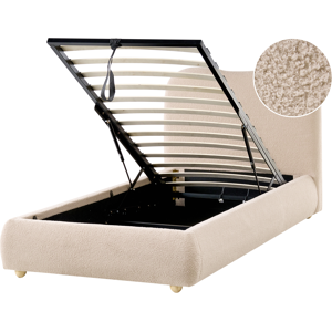 Beliani Ottoman Bed Boucle BLAGNAC 90 x 200 cm (EU Single) Beige Beliani Ottoman Bed Boucle BLAGNAC 90 x 200 cm (EU Single) Beige