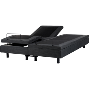 Beliani Adjustable Bed without Headboard Fabric DUKE 160 x 200 cm (EU King Size) Dark Gr Beliani Adjustable Bed without Headboard Fabric DUKE 160 x 200 cm (EU King Size) Dark Gr