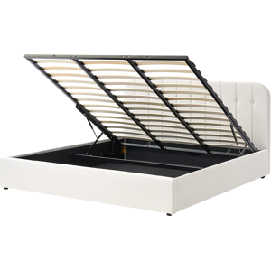 Beliani Ottoman Bed Fabric CHALLANS 180 x 200 cm (EU Super King) Off-White Beliani Ottoman Bed Fabric CHALLANS 180 x 200 cm (EU Super King) Off-White