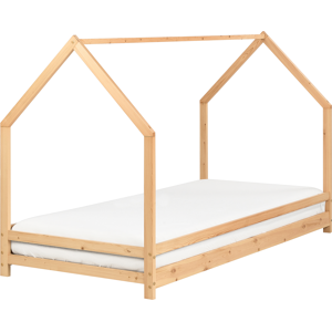 Beliani Kids House Bed Light Pine Wood EU Single Size 3ft - Kids Bed Beliani Kids House Bed Light Pine Wood EU Single Size 3ft - Kids Bed