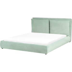 Beliani Bed Velvet BAJONNA 160 x 200 cm (EU King Size) Mint Green Beliani Bed Velvet BAJONNA 160 x 200 cm (EU King Size) Mint Green