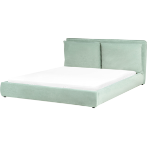 Beliani Bed Velvet BAJONNA 180 x 200 cm (EU Super King) Mint Green Beliani Bed Velvet BAJONNA 180 x 200 cm (EU Super King) Mint Green