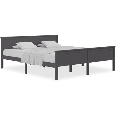 vidaXL Solid Wood Pine Bed Frame - 200x200 cm - Supportive and Rustic Bedstead vidaXL Solid Wood Pine Bed Frame - 200x200 cm - Supportive and Rustic Bedstead