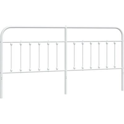 vidaXL White Metal Headboard 200 cm - Headboard vidaXL White Metal Headboard 200 cm - Headboard