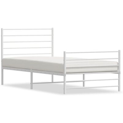 vidaXL Metal Bed Frame with Headboard - 107x203 cm - Bed Type vidaXL Metal Bed Frame with Headboard - 107x203 cm - Bed Type