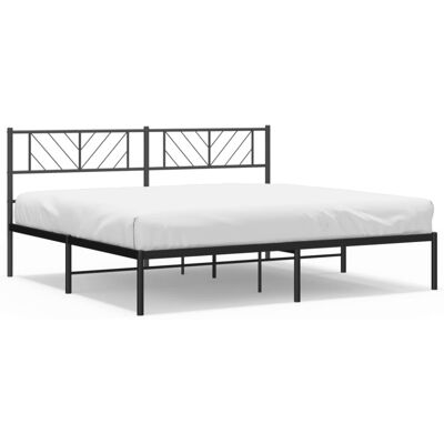 (black, 193 x 203 cm/with headboard) vidaXL Metal Bed Frame Bedroom Platform Bed (black, 193 x 203 cm/with headboard) vidaXL Metal Bed Frame Bedroom Platform Bed