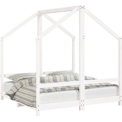 vidaXL Kids Bed Frame White 70x140cm Wooden Bedstead - Kids Bed Type vidaXL Kids Bed Frame White 70x140cm Wooden Bedstead - Kids Bed Type
