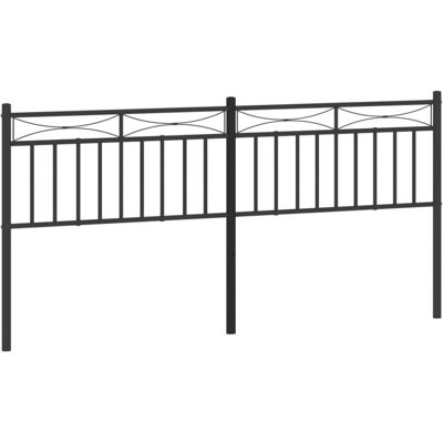 vidaXL Black Metal Headboard - Headboard - Bed Header - Bed Frame Accessory vidaXL Black Metal Headboard - Headboard - Bed Header - Bed Frame Accessory