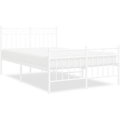 vidaXL Metal Bed Frame White 120x190 cm - Bed Frame vidaXL Metal Bed Frame White 120x190 cm - Bed Frame