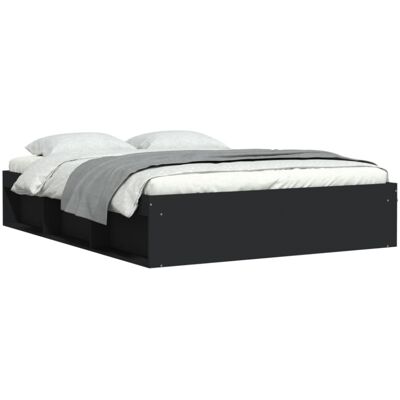 vidaXL Bed Frame - 160x200 cm - Black - Bed Frame vidaXL Bed Frame - 160x200 cm - Black - Bed Frame