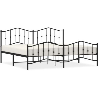 vidaXL Metal Bed Frame Black 193x203 cm - Bed Frame vidaXL Metal Bed Frame Black 193x203 cm - Bed Frame