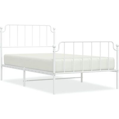vidaXL Metal Bed Frame White 107x203 cm - Bed Type vidaXL Metal Bed Frame White 107x203 cm - Bed Type