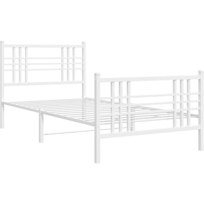 vidaXL Metal Bed Frame - 100x200 cm - White - Bedframe - Steel vidaXL Metal Bed Frame - 100x200 cm - White - Bedframe - Steel
