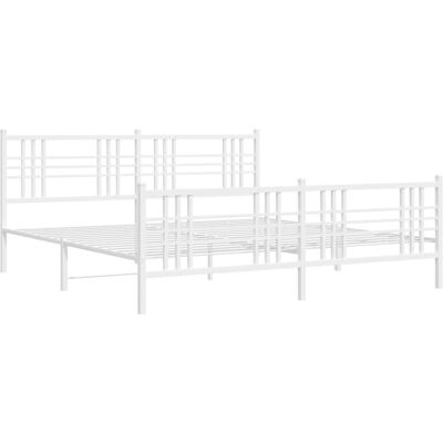 vidaXL Metal Bed Frame White 180x200 cm - Bed Frame with Headboard vidaXL Metal Bed Frame White 180x200 cm - Bed Frame with Headboard