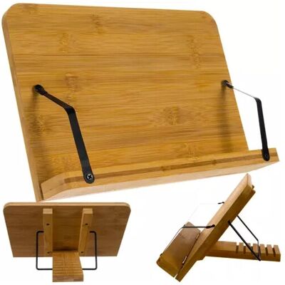 Malatec Bamboo Book Stand - Adjustable, Foldable, Lightweight Malatec Bamboo Book Stand - Adjustable, Foldable, Lightweight