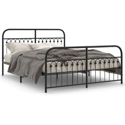 vidaXL Metal Bed Frame with Headboard and Footboard - Bed Type vidaXL Metal Bed Frame with Headboard and Footboard - Bed Type