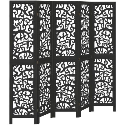 vidaXL Black 5 Panel Room Divider Privacy Screen - Room Divider vidaXL Black 5 Panel Room Divider Privacy Screen - Room Divider