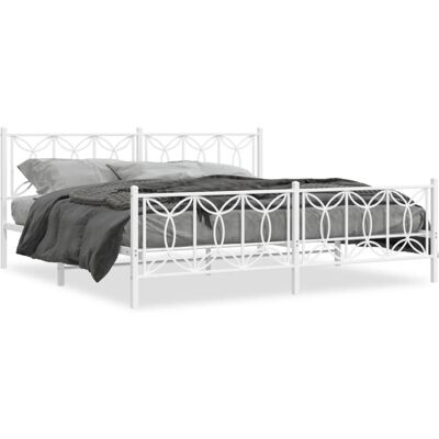 vidaXL Metal Bed Frame with Headboard - Bed Frame vidaXL Metal Bed Frame with Headboard - Bed Frame