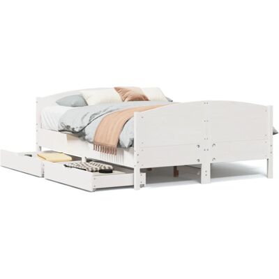 (white, 120 x 190 cm) vidaXL Bed Frame with Headboard Bed Base Bedstead Solid Wo (white, 120 x 190 cm) vidaXL Bed Frame with Headboard Bed Base Bedstead Solid Wo