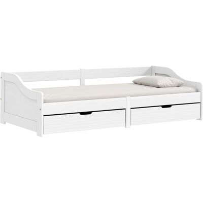 vidaXL Day Bed with 2 Drawers - White - Day Bed vidaXL Day Bed with 2 Drawers - White - Day Bed